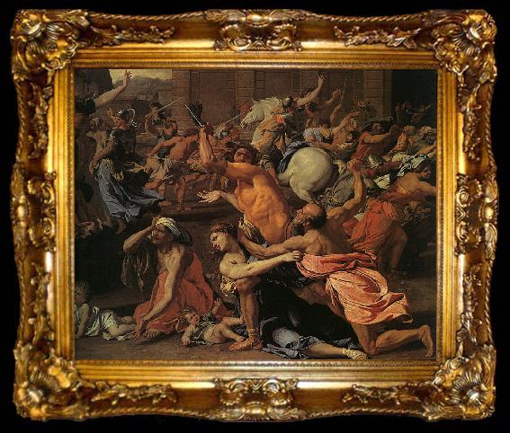 framed  Nicolas Poussin The Rape of the Sabine Women, ta009-2